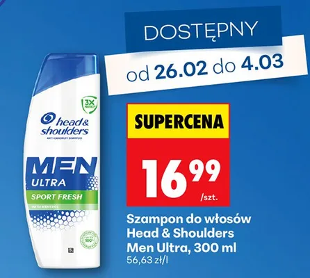 Szampon do włosów Men Ultra promocja w Biedronka