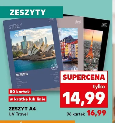 Zeszyt A4 Interdruk UV Travel 80 kartek w kratkę promocja w Kaufland