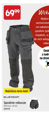Spodnie robocze Bluewear promocja w Jula