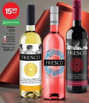 Wino białe Fresco półsłodkie promocja w Żabka