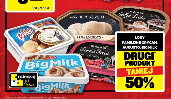 Lody Augusto Caffe Latte promocja w Gram Market