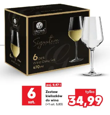 Zestaw kieliszków do wina Glasmark Signature 470 ml 6-pak promocja w Kaufland