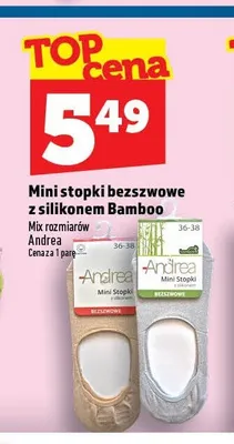 Mini stopki bezszwowe z silikonem Bamboo Andrea promocja w TOPAZ
