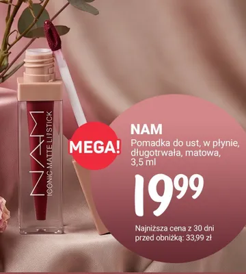 Pomadka do ust w płynie NAM Iconic Matte Lipstick promocja w Rossmann