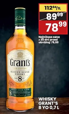 Whisky GRANT'S 8 YO 0,7 L promocja w Wafelek