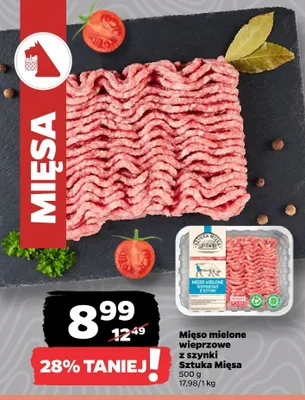 Mięso mielone wieprzowe z szynki Sztuka Mięsa promocja w Netto