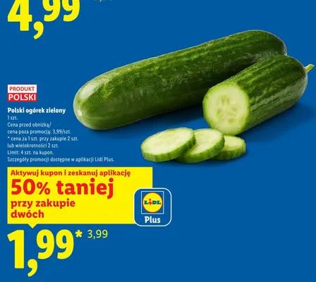 Ogórek zielony polski promocja w Lidl