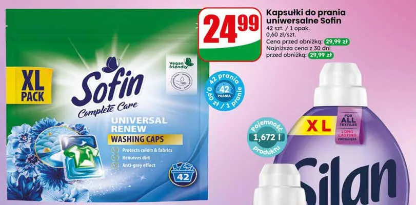 Kapsułki do prania Sofin Complete Care Universal Renew promocja w Dino