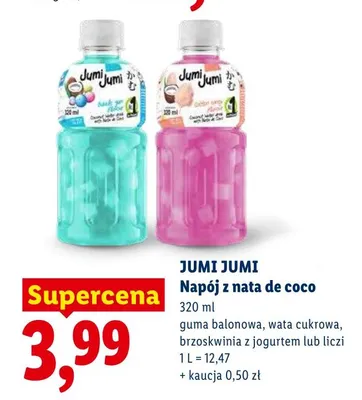 Napój z nata de coco wata cukrowa Jumi Jumi promocja w Lidl