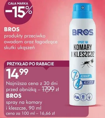 Spray na komary Bros promocja w Super-Pharm