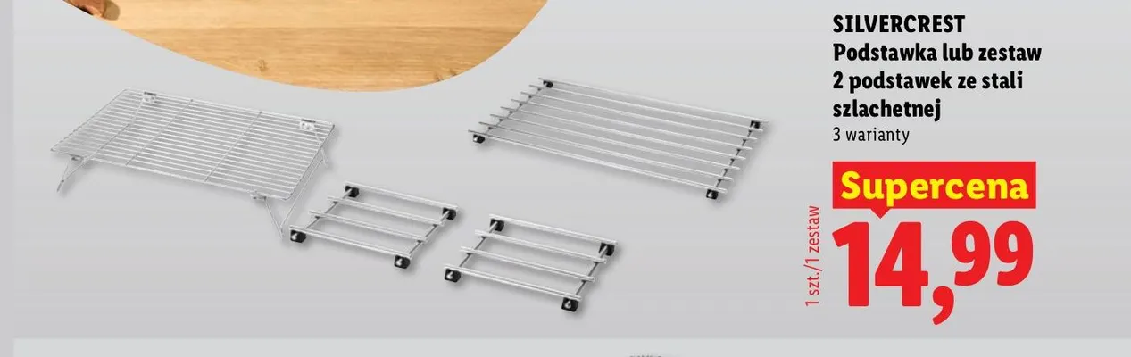 Zestaw 2 podstawek ze stali szlachetnej Silvercrest promocja w Lidl