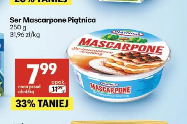 Ser Mascarpone Piątnica promocja w Delikatesy Centrum
