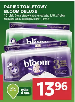 Papier toaletowy bloom deluxe 3-warstwowy promocja w Stokrotka