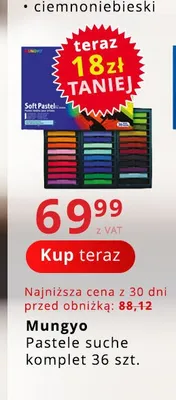 Pastele suche Mungyo komplet 36 szt. promocja w Poczta Polska
