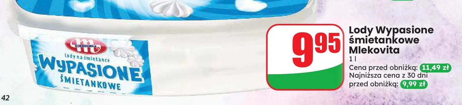 Lody Wypasione śmietankowe Mlekovita promocja w Dino