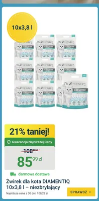 Żwirek dla kota DIAMENTIQ 10-pak 3,8l niezbrylający promocja w ERLI