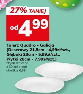 Talerz Quadro - Galicja (Deserowy 21.5cm, Głęboki 23cm, Płytki 28cm) promocja w Hitpol