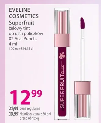 Superfruit żelowy tint do ust i policzków 02 Acai Punch promocja w Hebe