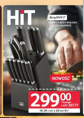 Komplet noży w bloku BergHOFF Graphite promocja w Selgros