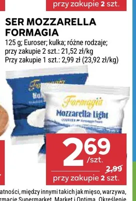 Ser mozzarella Formagia kulka promocja w Stokrotka