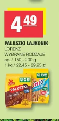 Paluszki Junior Lajkonik promocja w SPAR