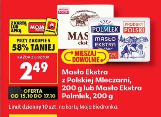 Masło ekstra z Polskiej Mleczarni promocja w Biedronka
