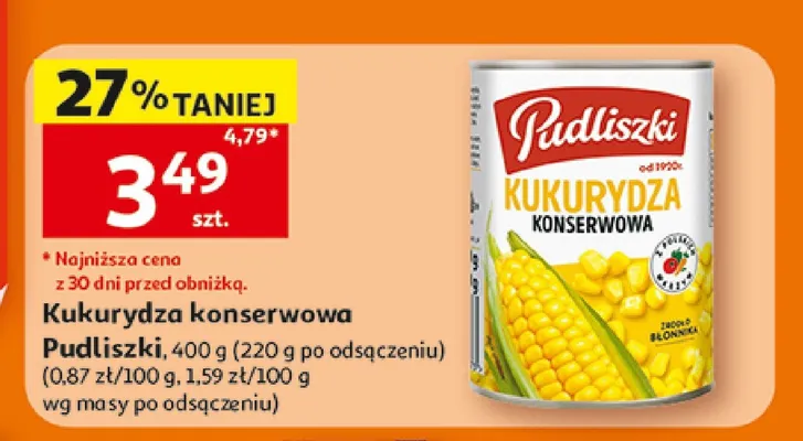 Kukurydza konserwowa Pudliszki promocja w Auchan