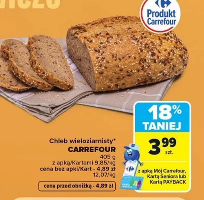 Chleb wieloziarnisty Carrefour promocja w Carrefour Market