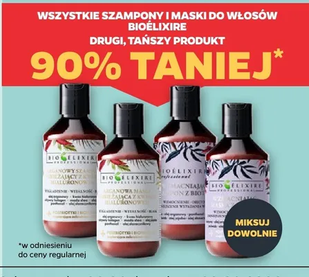 Wszystkie szampony i maski do włosów Bioelixire DRUGI -90% promocja w Netto