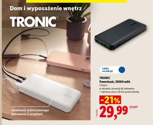 Powerbank Tronic 10000mAh promocja w Lidl