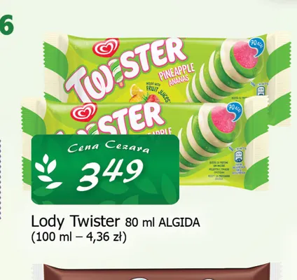 Lody Twister Algida promocja w CEZAR Delikatesy