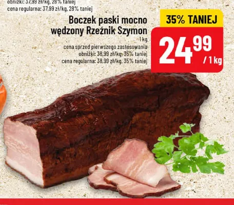 Boczek paski mocno wędzony Rzeźnik Szymon promocja w POLOmarket