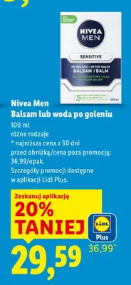 Balsam po goleniu Nivea Men promocja w Lidl
