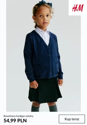 Bawełniany kardigan szkolny H & M promocja w H&M
