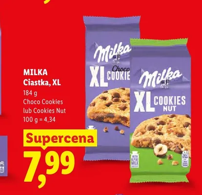 Ciastka XL Choco Cookies Milka promocja w Lidl