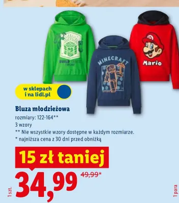Bluza młodzieżowa promocja w Lidl