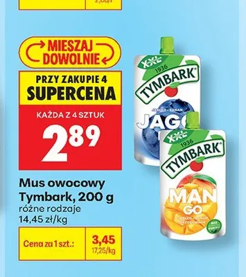 Mus owocowy Tymbark mango promocja w Biedronka