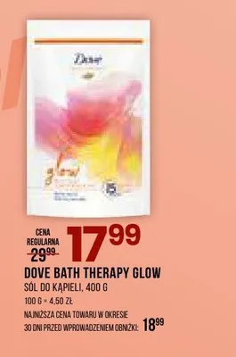 Sól do kąpieli Dove Bath Therapy Glow promocja w Drogerie Natura