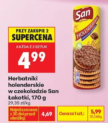 Herbatniki holenderskie w czekoladzie Łakotki promocja w Biedronka