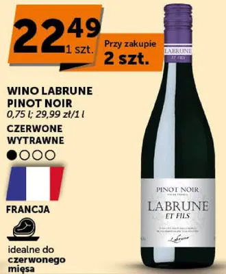 Wino La Brune Pinot Noir czerwone wytrawne promocja w Groszek