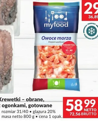 Krewetki - obrane, z ogonkami, gotowane myfood promocja w Makro