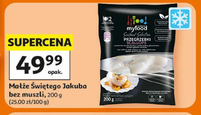 Małże Świętego Jakuba bez muszli myfood promocja w Auchan