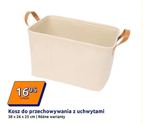Kosz do przechowywania z uchwytami promocja w Action