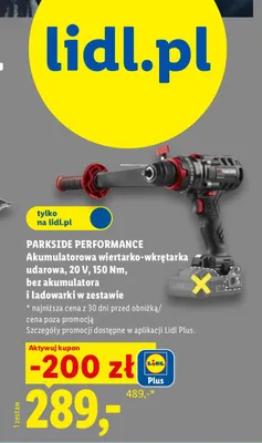 Akumulatorowa wiertarko-wkrętarka udarowa Parkside Performance promocja w Lidl