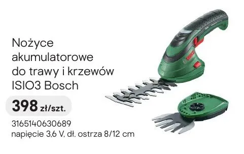 Nożyce akumulatorowe do trawy i krzewów ISIO3 Bosch promocja w Castorama