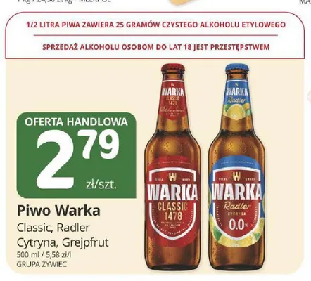 Piwo bezalkoholowe Warka Radler Cytryna promocja w Marketvita
