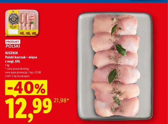Polski kurczak mięso z nogi Rzeźnik XXL promocja w Lidl