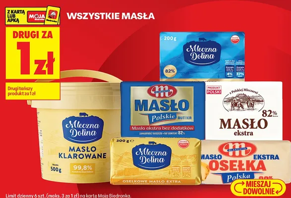 Masło klarowane Mleczna Dolina 99,8% promocja w Biedronka