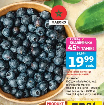 Borówka w wiaderku XL Maroko promocja w Auchan
