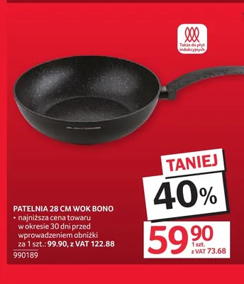 Patelnia 28 cm wok Bono promocja w Selgros
